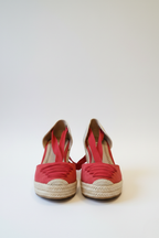 Alpargata Valenciana Cuña Alta con Lazada - Rojo