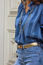 Camisa Rayas Azul Jean