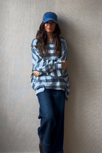 Jersey Oversize Rayas Azules - Estilo Casual Moderno