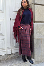 Falda tablas de cuadros granate