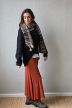 Falda larga de punto caldero