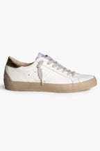 Zapatilla Deportiva Retro Mujer Blanca y Dorada Glitter - Estilo Casual