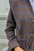 Americana de cuadros marrón