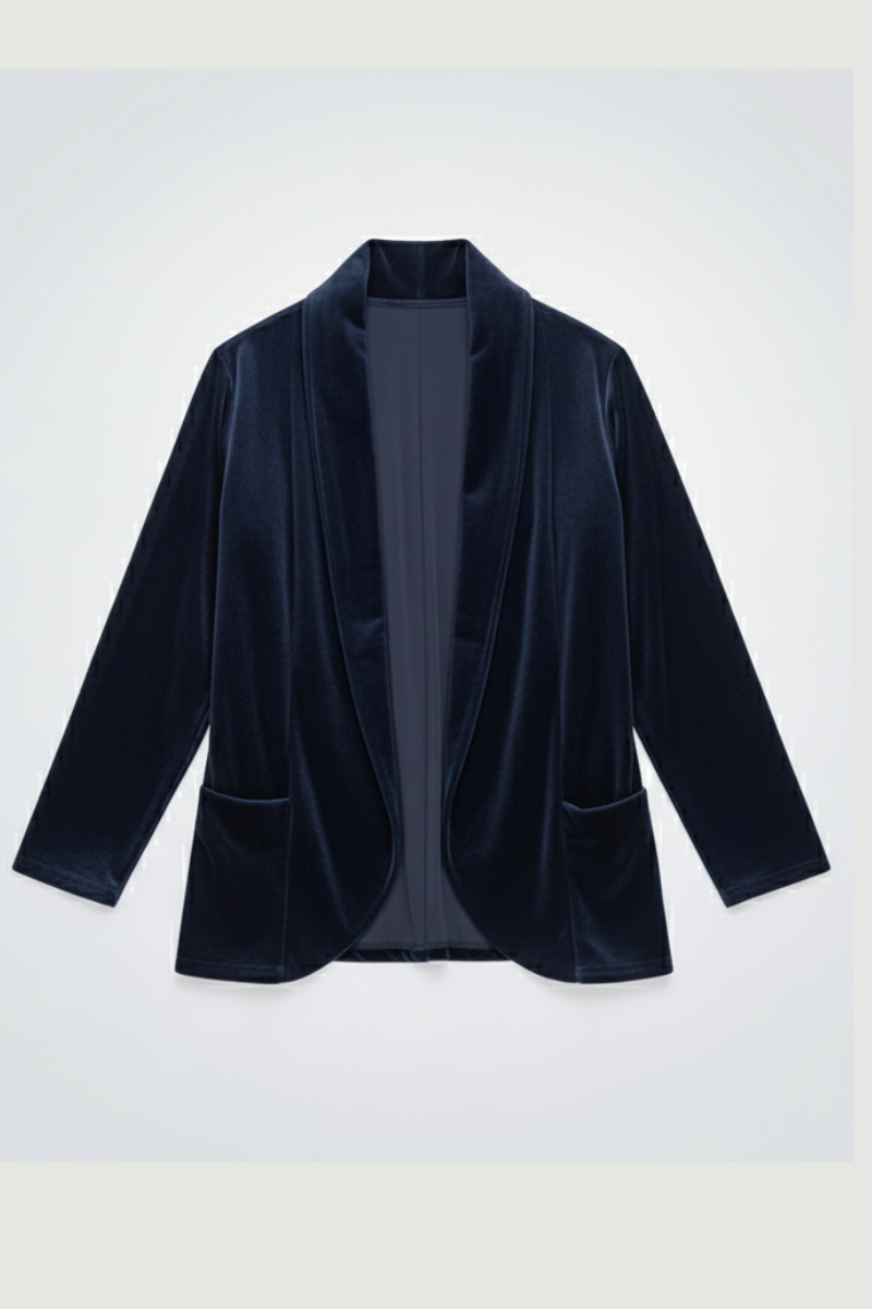 Americana de terciopelo azul marino