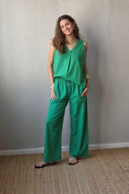 Blusa tipo lino verde