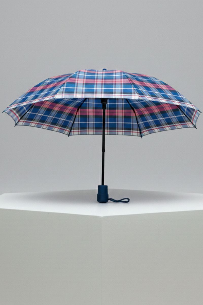Paraguas cuadros pequeños azul marino