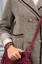 Americana de espiguilla beige