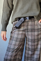 Pantalón palazzo cuadro verde