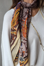 Pañuelo estampado cachemira marrón