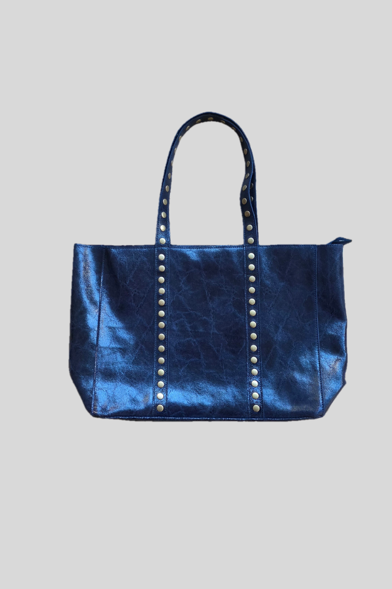 Bolso shopper tachuelas azul marino