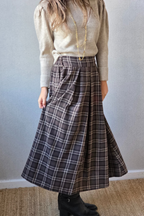 Falda tablas de cuadros chocolate