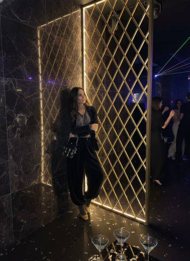 Pantalón bombacho de terciopelo negro