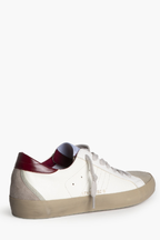 Zapatilla Deportiva Retro Mujer Blanca y Granate - Estilo Casual