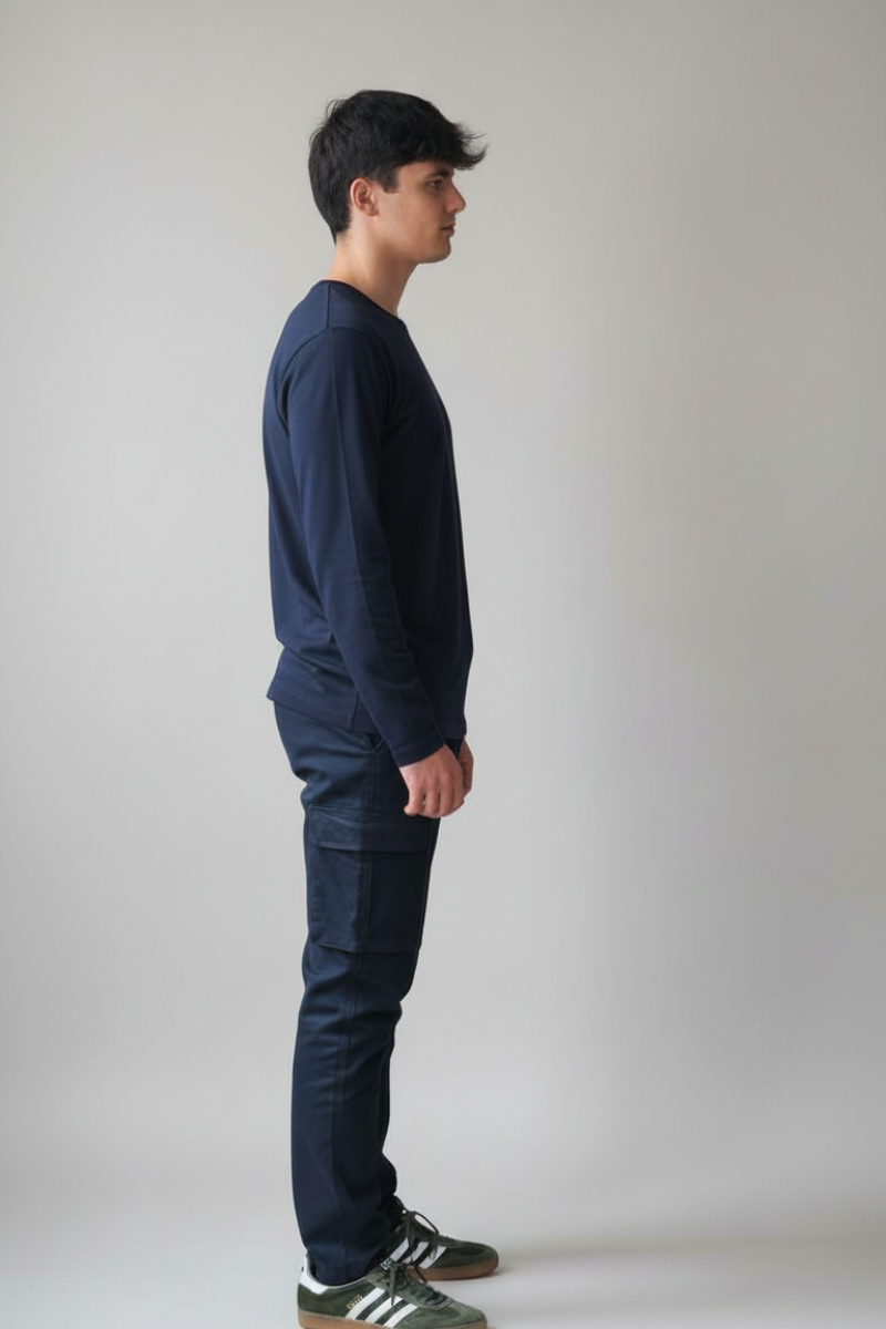 Pantalón cargo azul marino hombre