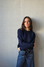 Jersey Arancha cuello redondo corto azul marino