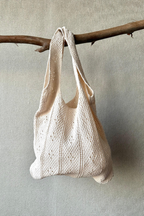 Bolso de croché mediano beige