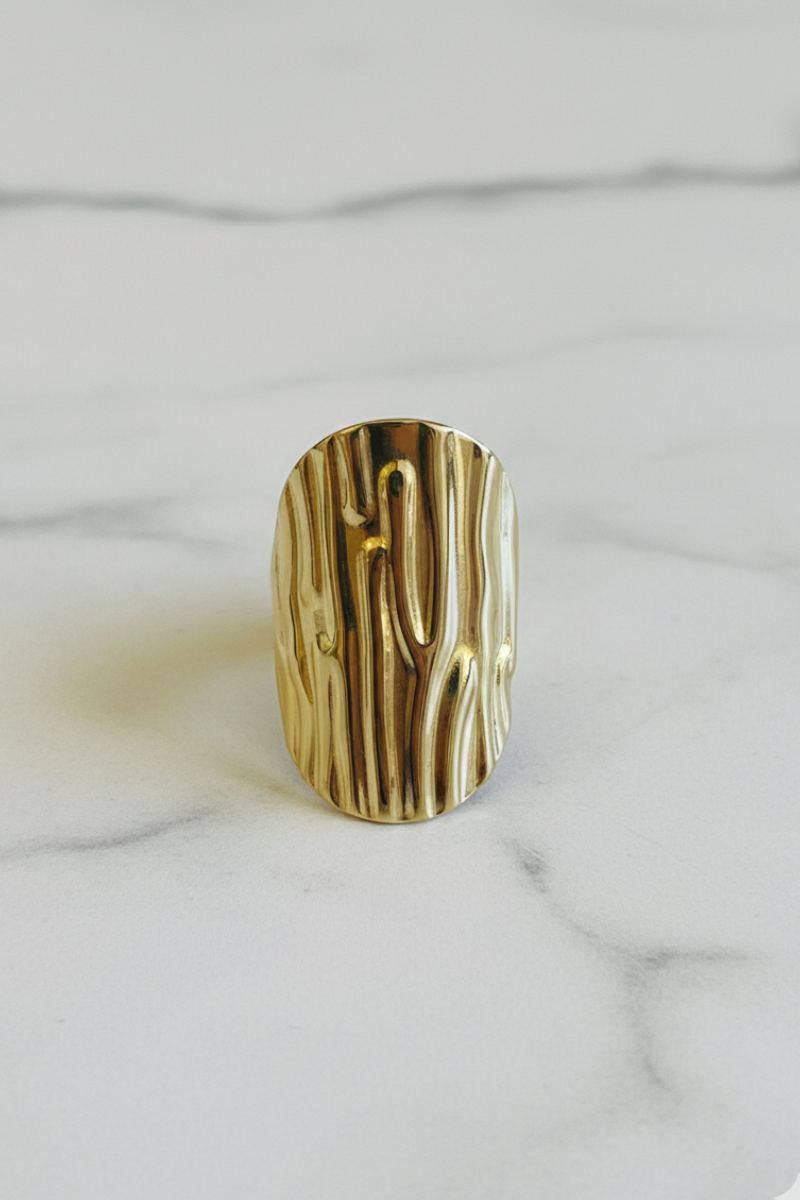 Anillo ajustable grande  labrado