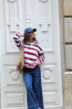 Polo de rayas azul jean