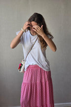 Camiseta con manga volante blanca
