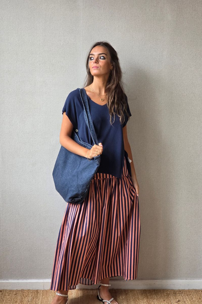 Bolso de tela lavado azul marino