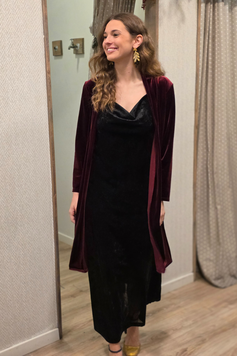 Vestido tirantes terciopelo negro