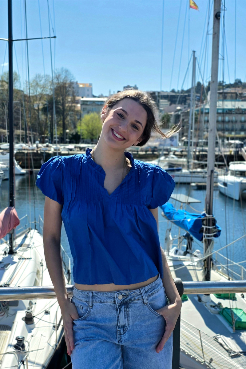 Blusa Manga Farol Azulón