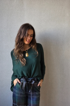 Jersey punto fino fluido verde botella