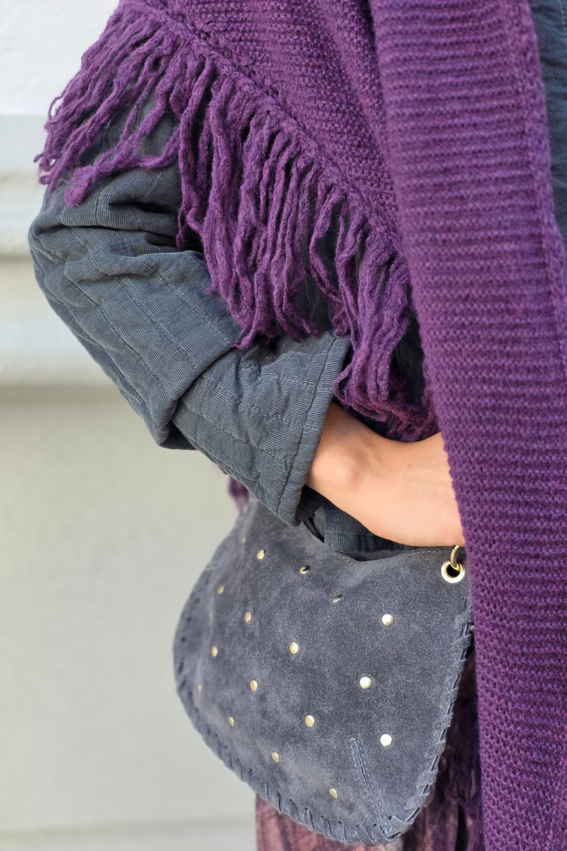 Chaqueta corta micro pana gris