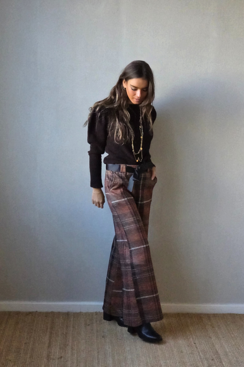 Pantalón de cuadros Belmonte teja