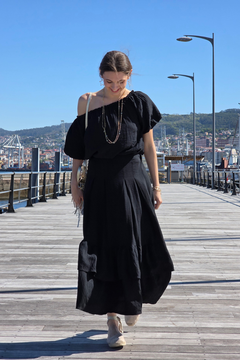 Falda Volantes Negra