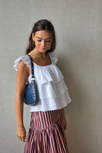 Top tres volantes blanco