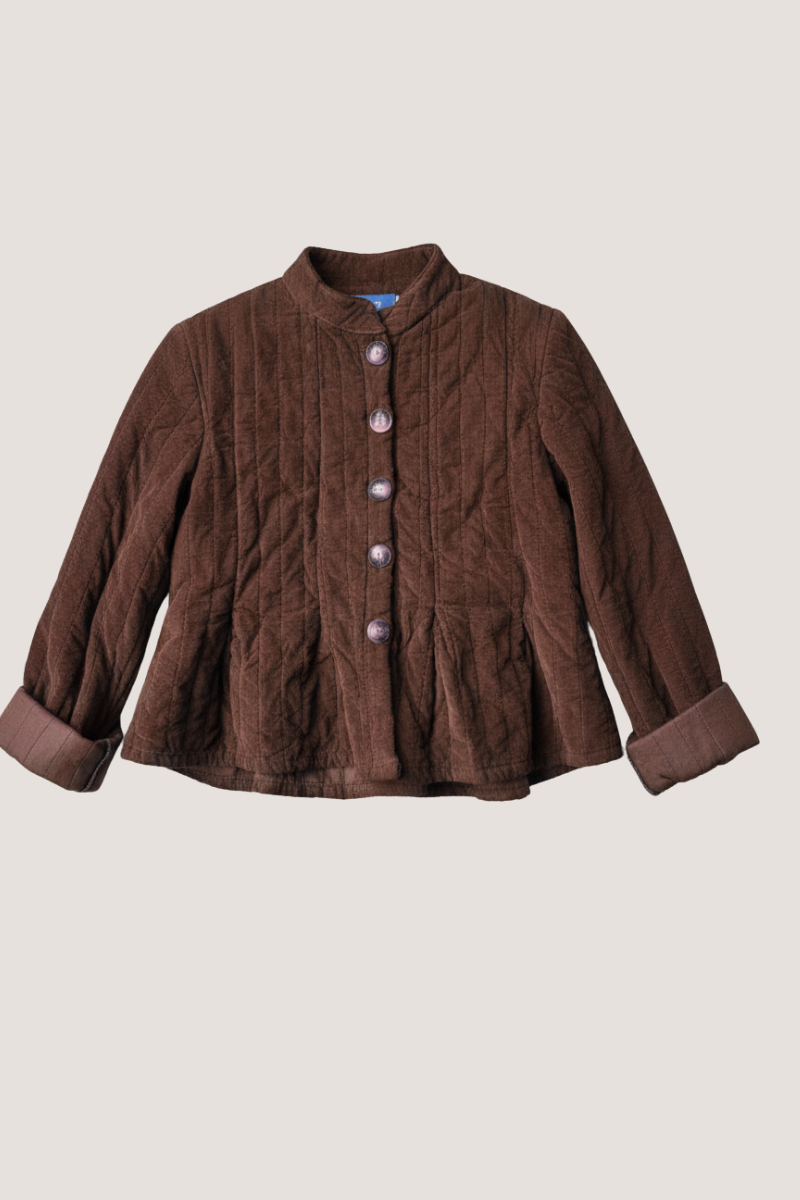 Chaqueta corta micropana marrón