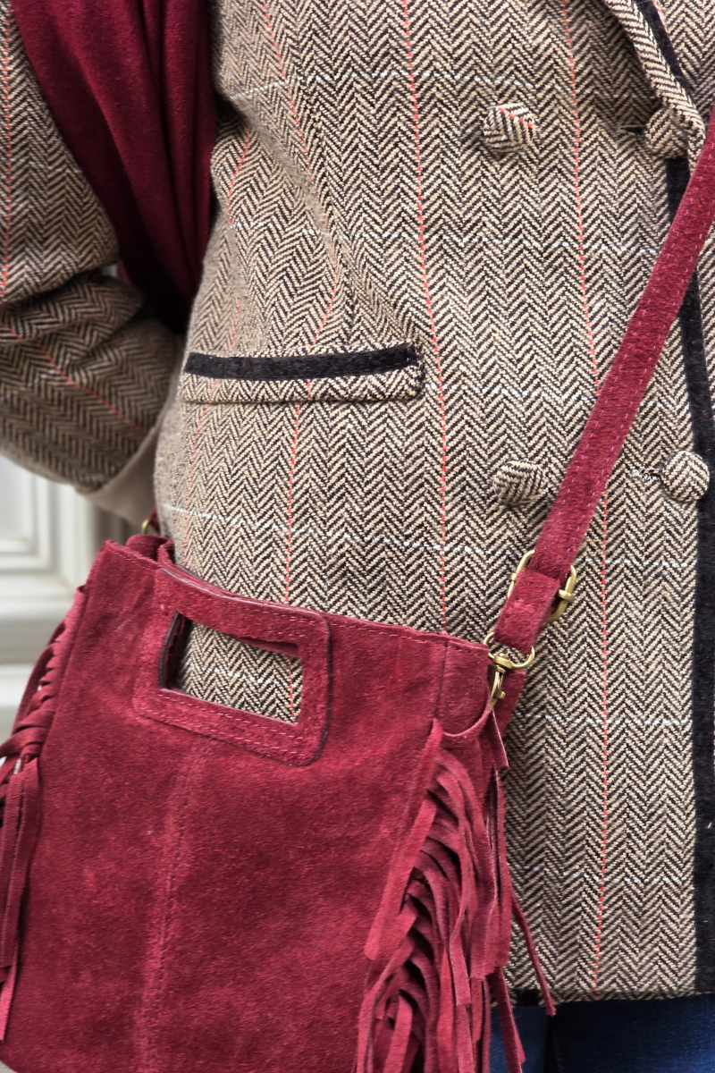 Americana de espiguilla beige