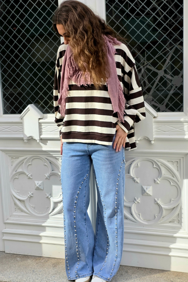 Jeans Wide con Tachuelas