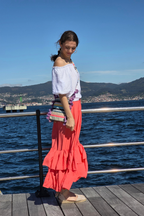 Falda Volantes Coral
