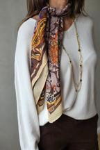 Pañuelo estampado cachemira marrón