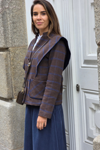 Americana de cuadros marrón