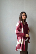 Bufanda de cuadros grandes Mariola granate