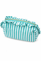 Bolso de mano/ neceser de rayas verde