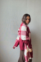 Bufanda de cuadros grandes Mariola granate