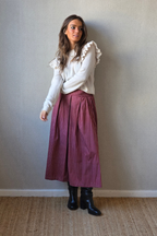 Falda fresa con cuadros blancos