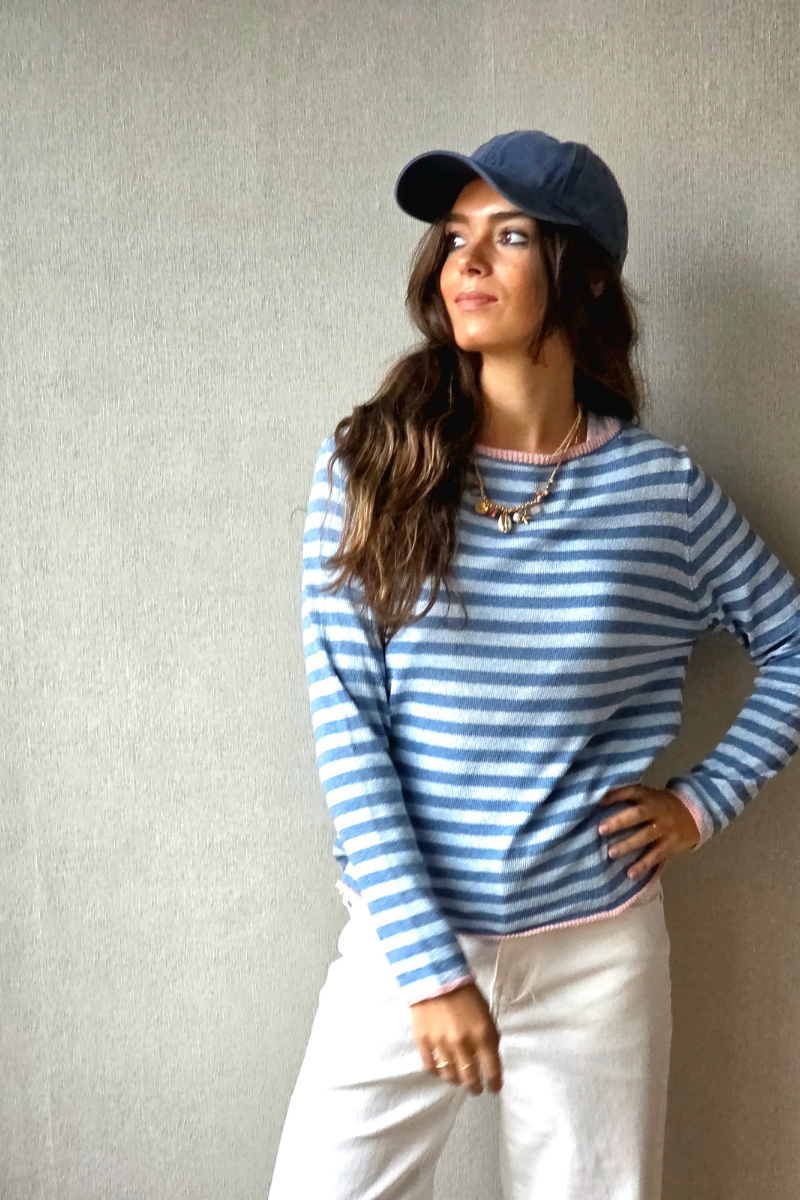 Jersey Sunset Rayas Azul Jean