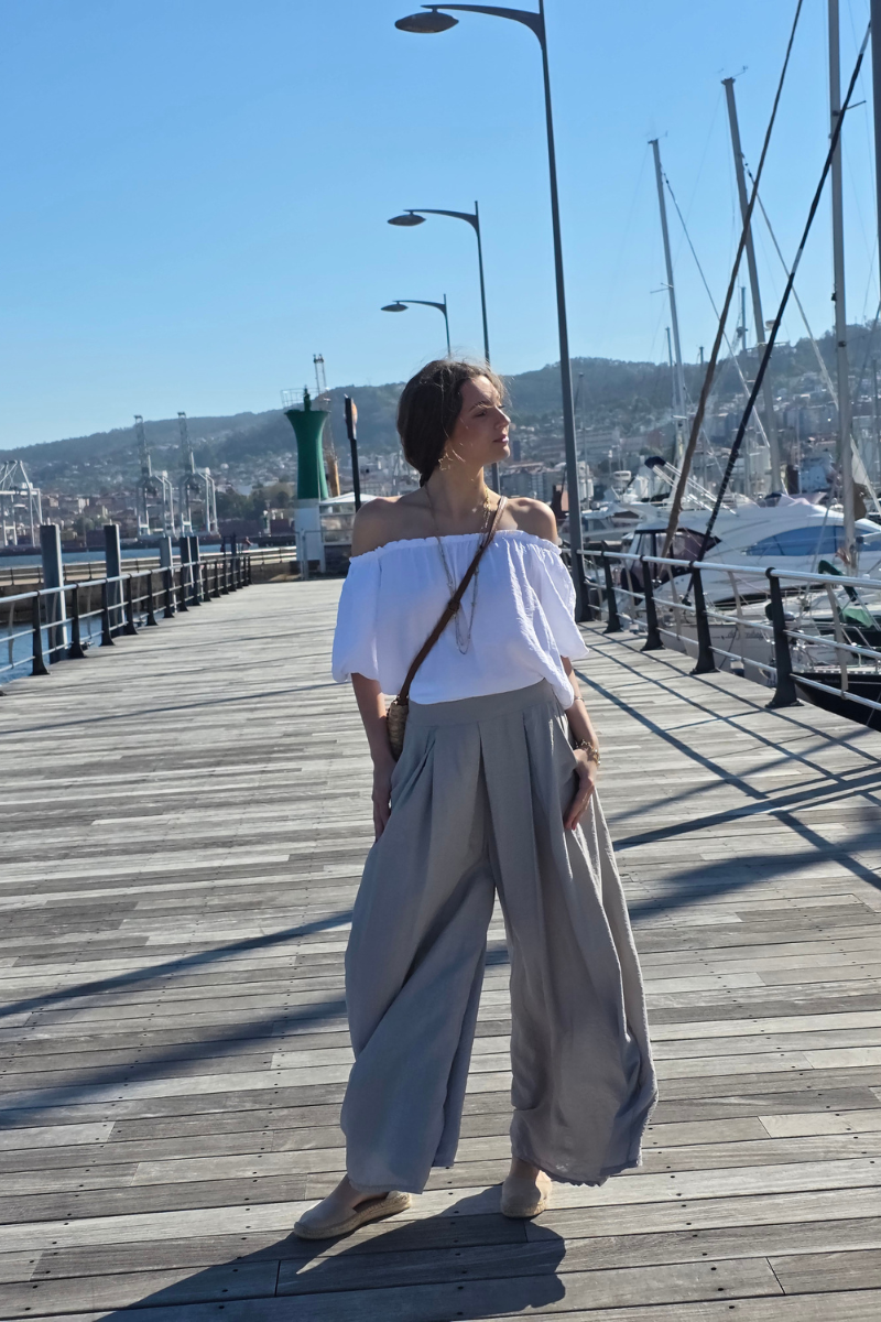 Pantalón Ancho Topo