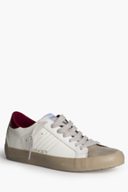 Zapatilla Deportiva Retro Mujer Blanca y Granate - Estilo Casual