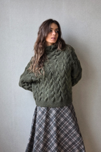 Jersey ochos cuello caja verde militar