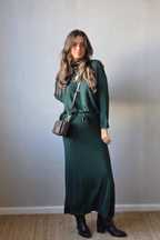 Jersey punto fino fluido verde botella