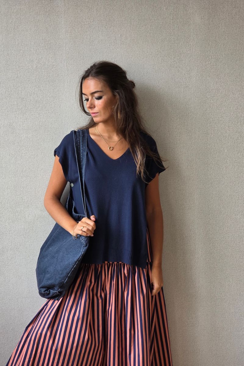 Bolso de tela lavado azul marino