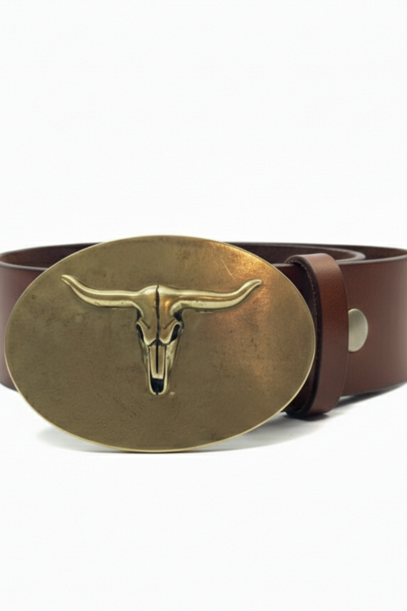 Cinturones de piel con hebilla estilo cowboy
