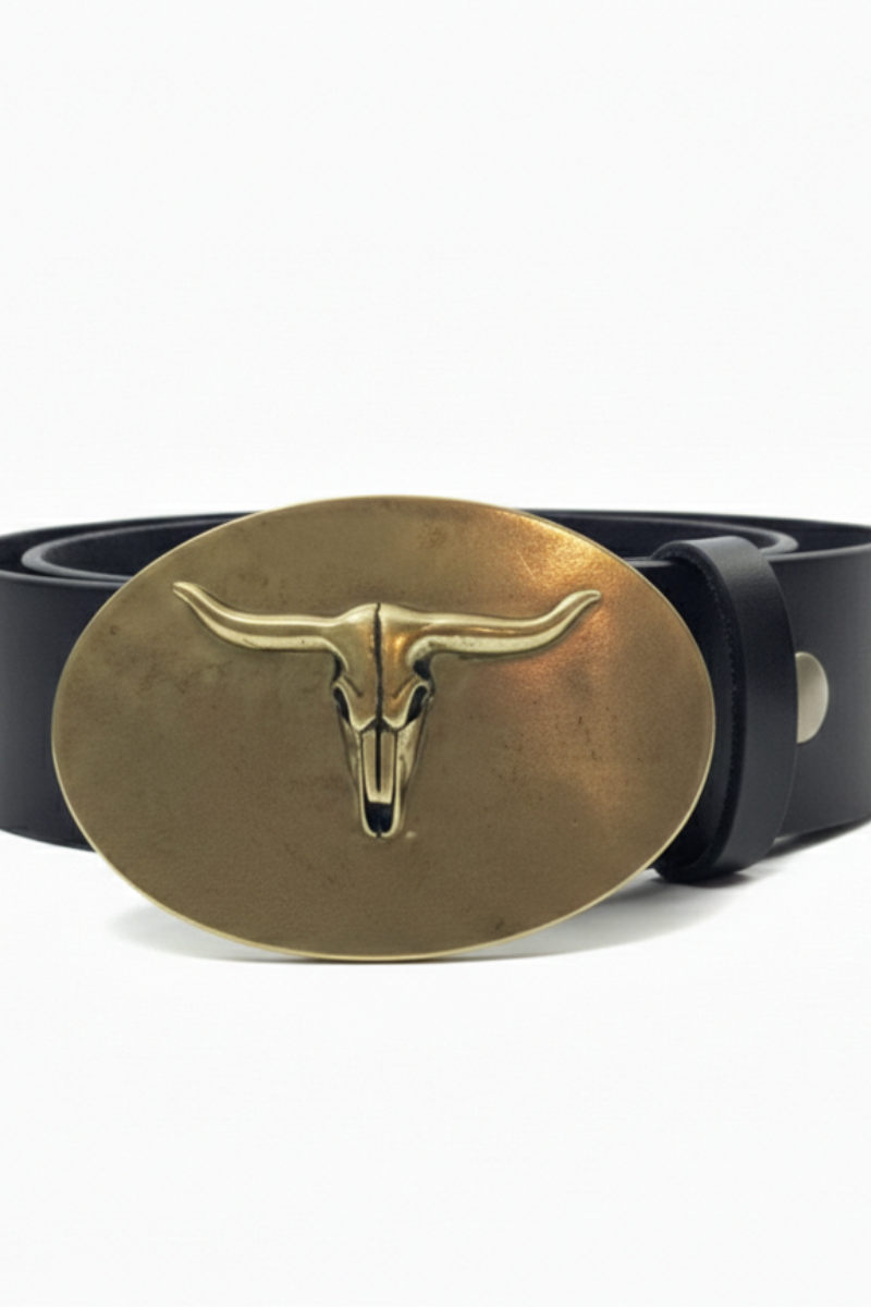 Cinturones de piel con hebilla estilo cowboy