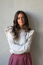 Jersey volante en el hombro Jacinta beige